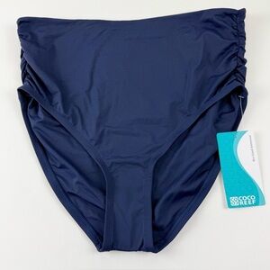 Coco Reef Bikini Bottom Womens Large Blue Ruched Side Swim NWT